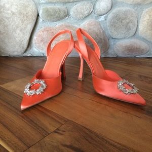 BOG Collective Satin Slingback Heels Ladies Size 7